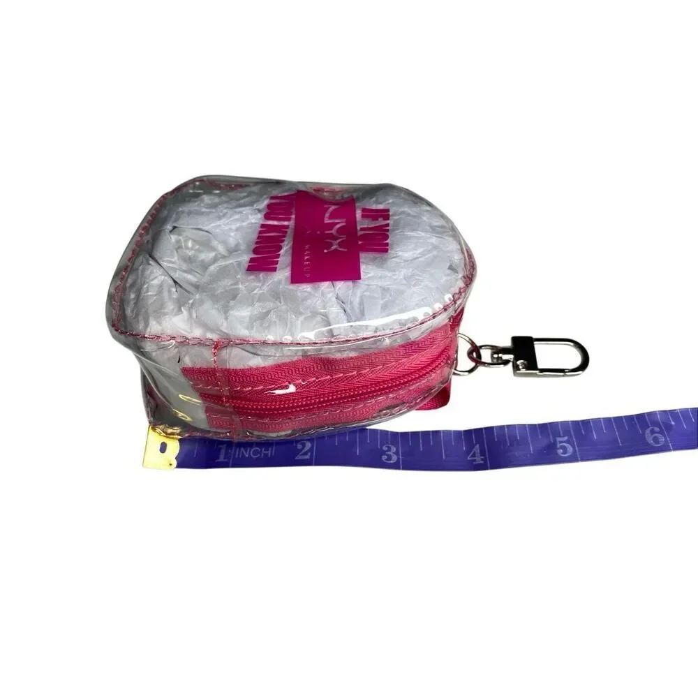 NYX Mini Backpack Keychain Clear Pink Makeup Bag Small Travel Pouch Cosmetics